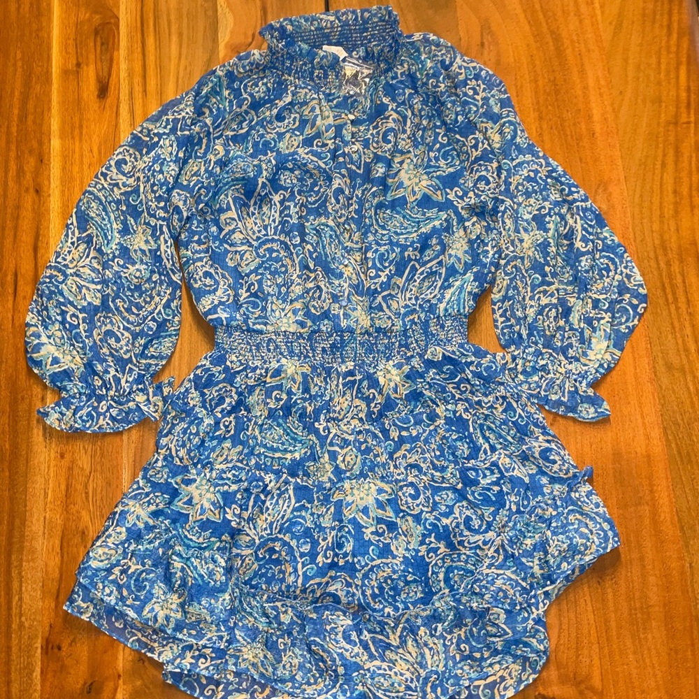 Karlie Ruffle Blue Dress New without Tags Size Medium